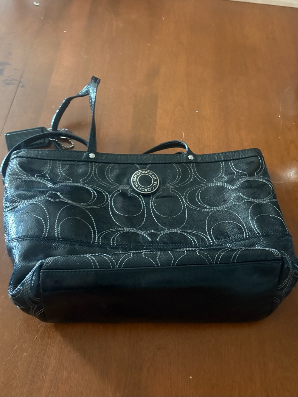 Coach Black Signature Canvas and Leather Tote - Picture 1 of 1